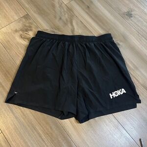 Hoka One One Running Shorts Black Athletic Workout Men Medium Bin I-13